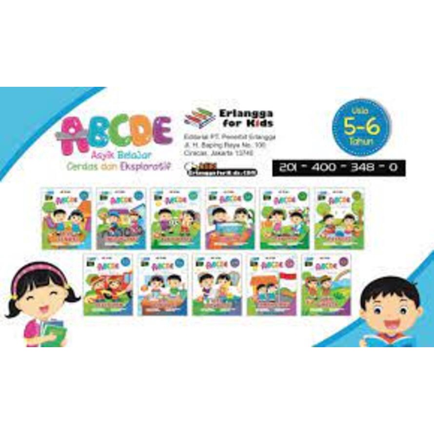 Erlangga For Kids - Paket Seri ABCDE (Asyik Belajar, Cerdas, dan Eksploratif) 5-6 TH