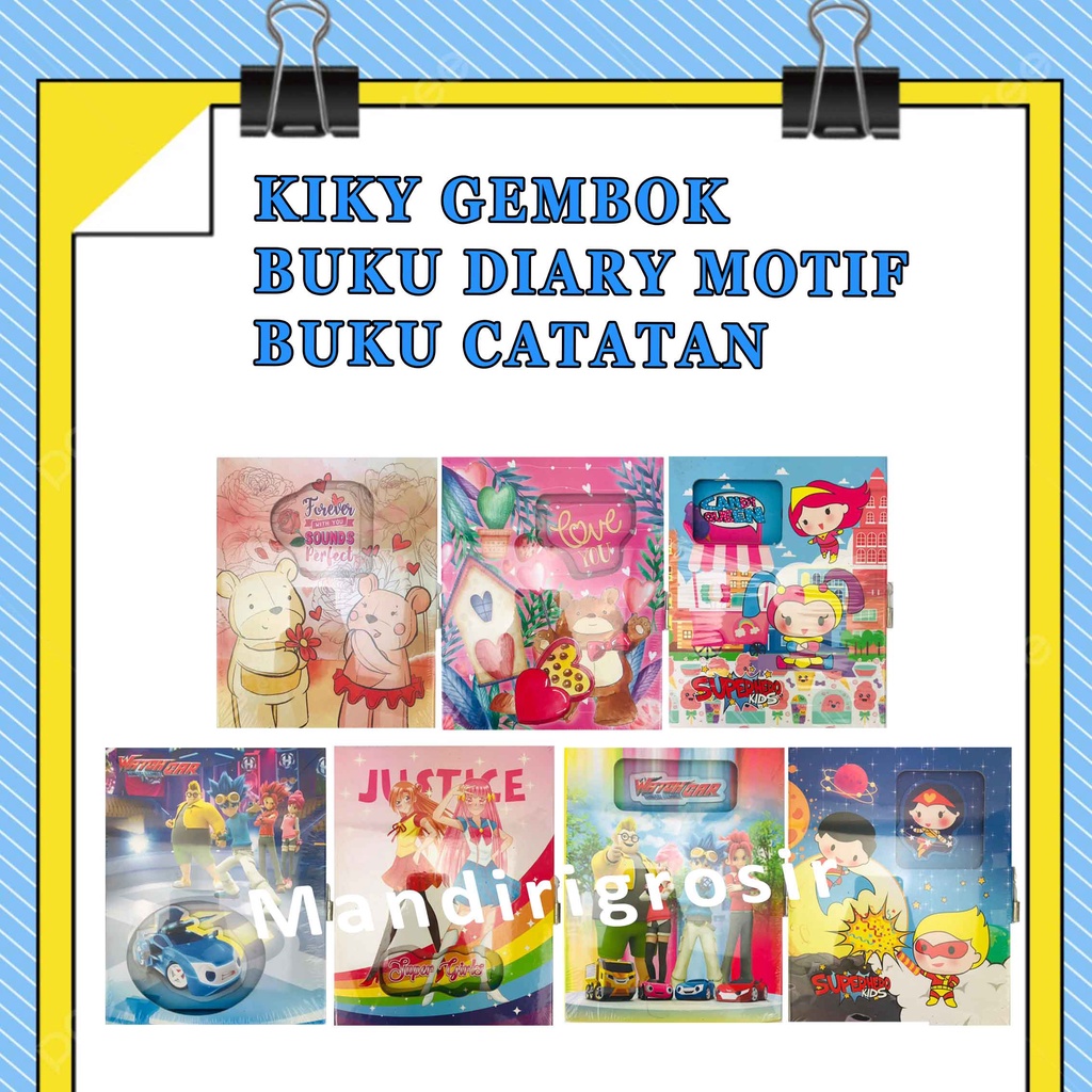 

Buku Diary* Kiky* Buku dengan Gembok* Buku A5* 17x12 cm