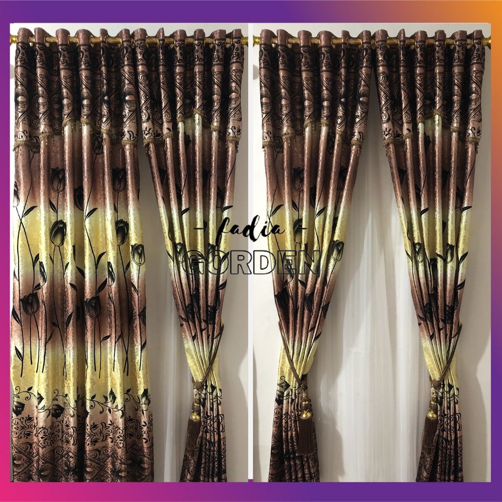 Gorden Blackout Jeselin Motif Tulip Smokring/Gorden Blackout Motif Bunga Tulip/ Gorden Smokring Impo