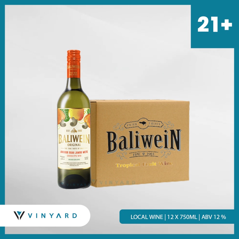 Baliwein Cashew Apple Wine Jambu Mete 750 ml 1 Karton ( 12 Botol )