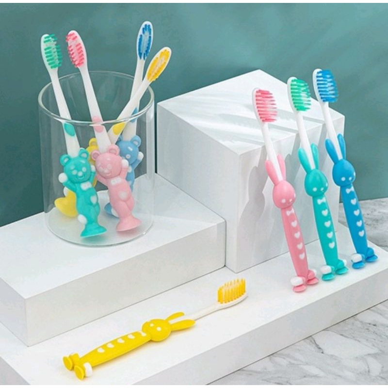 Sikat Gigi Anak 1 SET 4pcs Tavel Toothbrush Double Care Sikat Gigi Halus Lembut