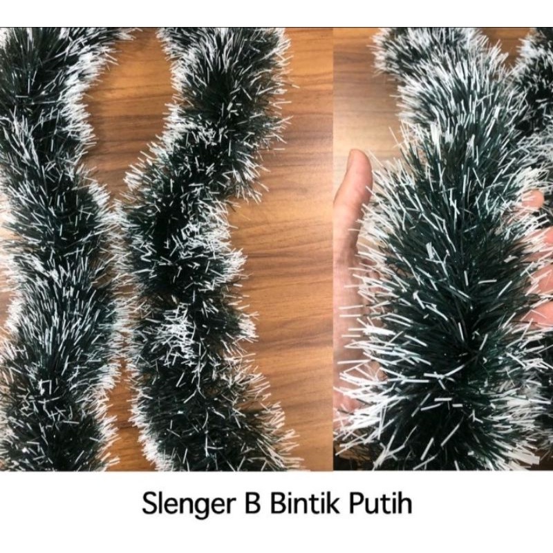 Slenger Type B Bintik Putih 9 cm / Hiasan/chrismas/pohon natal