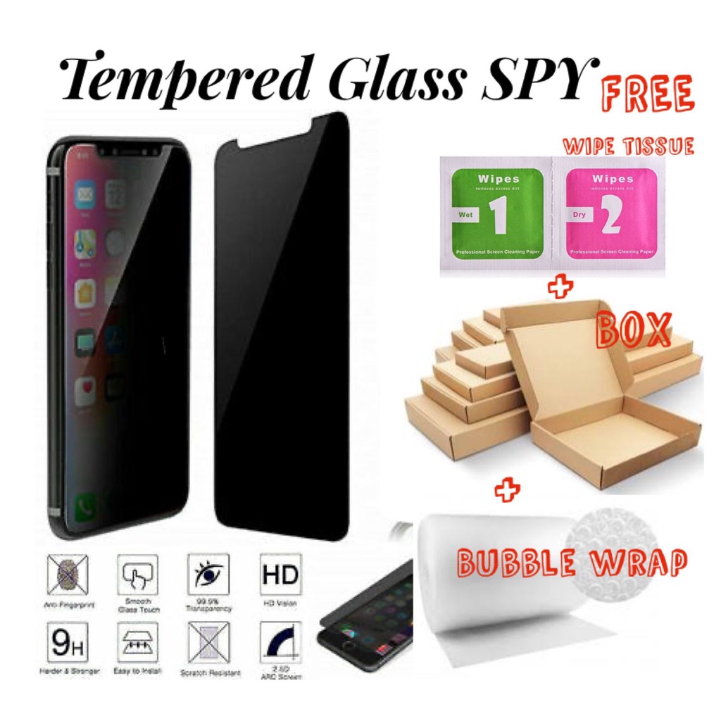 SY GARANSI PECAH Tempered Glass SPY privacy for Xiaomi Redmi mi 4A 4X 5 5+ 5A 6 6A 7 7A 8 8A 9 Prime 9A 9i 9C 9T 10 10A 10C 11 A1+ 2022 Pro S2 4c 4i Lite 10T 11T 11X 12 12C 12T A1/5X A2/6X