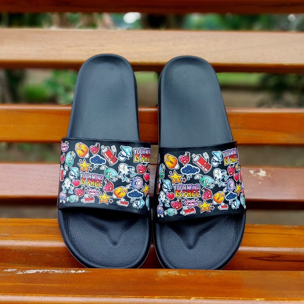 Sandal Selop Bahan Karet Design Simple Sandal Slop Ketzo Max original slip on ( KZ16-KZ22 )