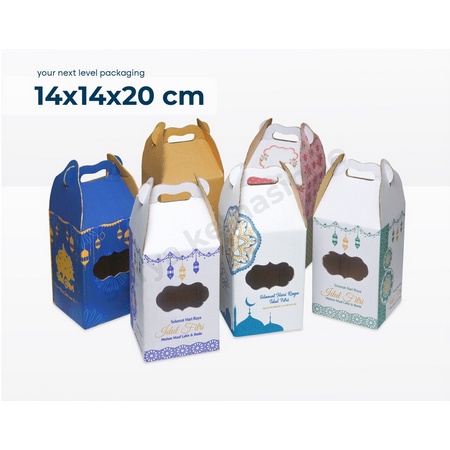 

14X14X20 cm Jinjing (KUKER 500GR isi 3 Toples ) Kardus/Kue Kering/hampers/idul fitri/Iedmubarak