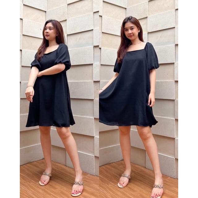 Basic id fashion Mini Dres  ayu / Dres wanita crinkle airflow / Dres korean style