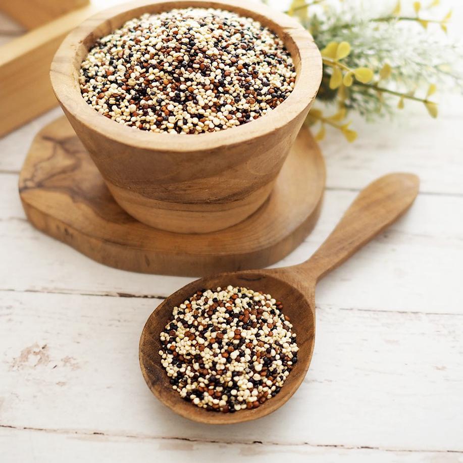 

▼ Tricolour Quinoa organik (Quinoa Hitam, Putih, Merah) 500g ←