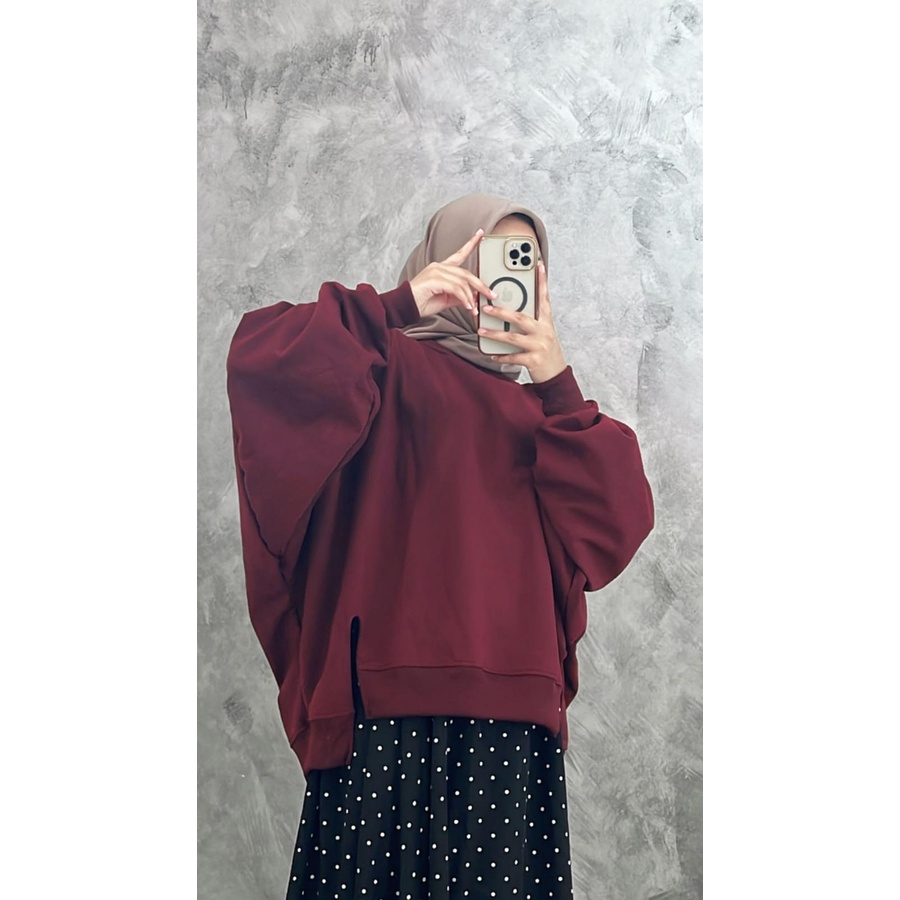 BTWNG SLIT XXXL SWEATER OVERSIZE CREWNECK JUMBO WANITA