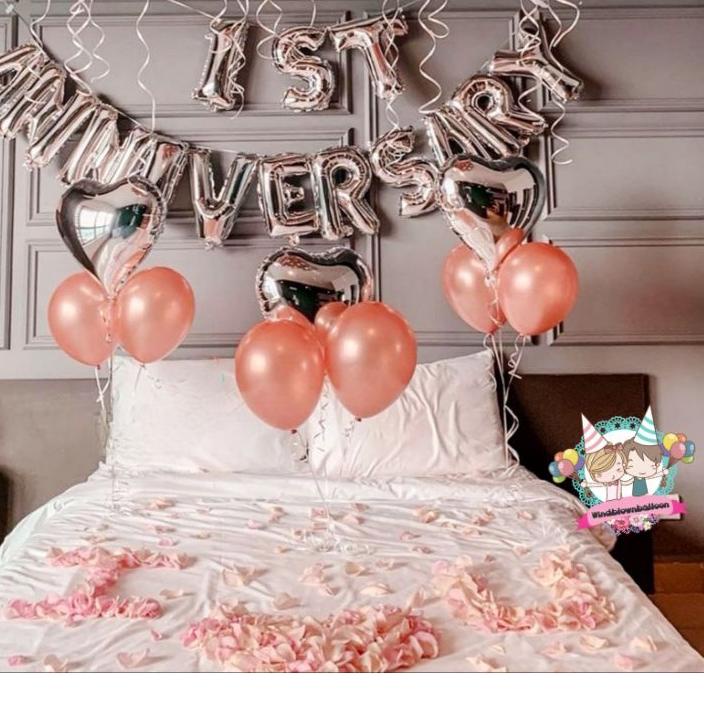 Termurah WINDBLOWN BALON SET ROMANTIC ANNIVERSARY SURPRISE AT ROOM/ DEKOR ROMANTIS ULTAH PERNIKAHAN 