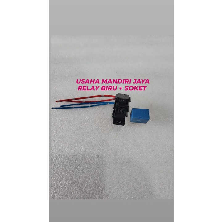 RELAY BIRU KOMPLIT + SOCKET RELAY AC BIRU 12V K4 1SET RUMAH SOKET