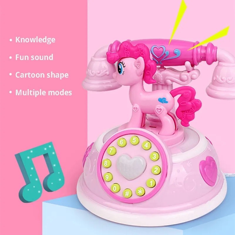 Lucky88toys ⭐⭐⭐⭐⭐Mainan Edukasi Anak Telephone phone Kuda P'o'ny Musik Unicorn