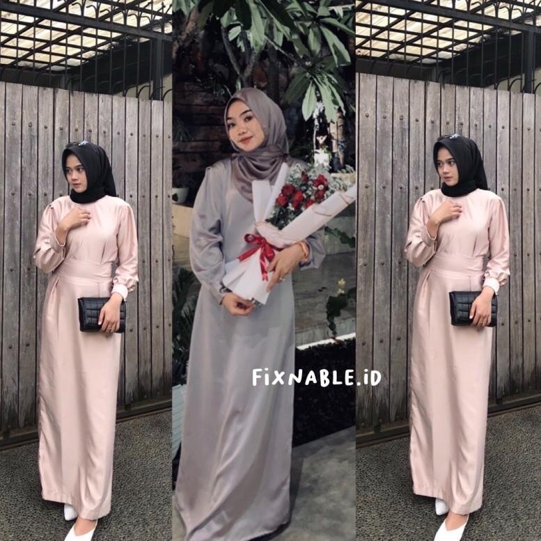 STOK TERBATAS [STOK READY YA] Dress Satin Murah/Dress Satin Bridesmaid/Dress Satin Wisuda/Dress Sati