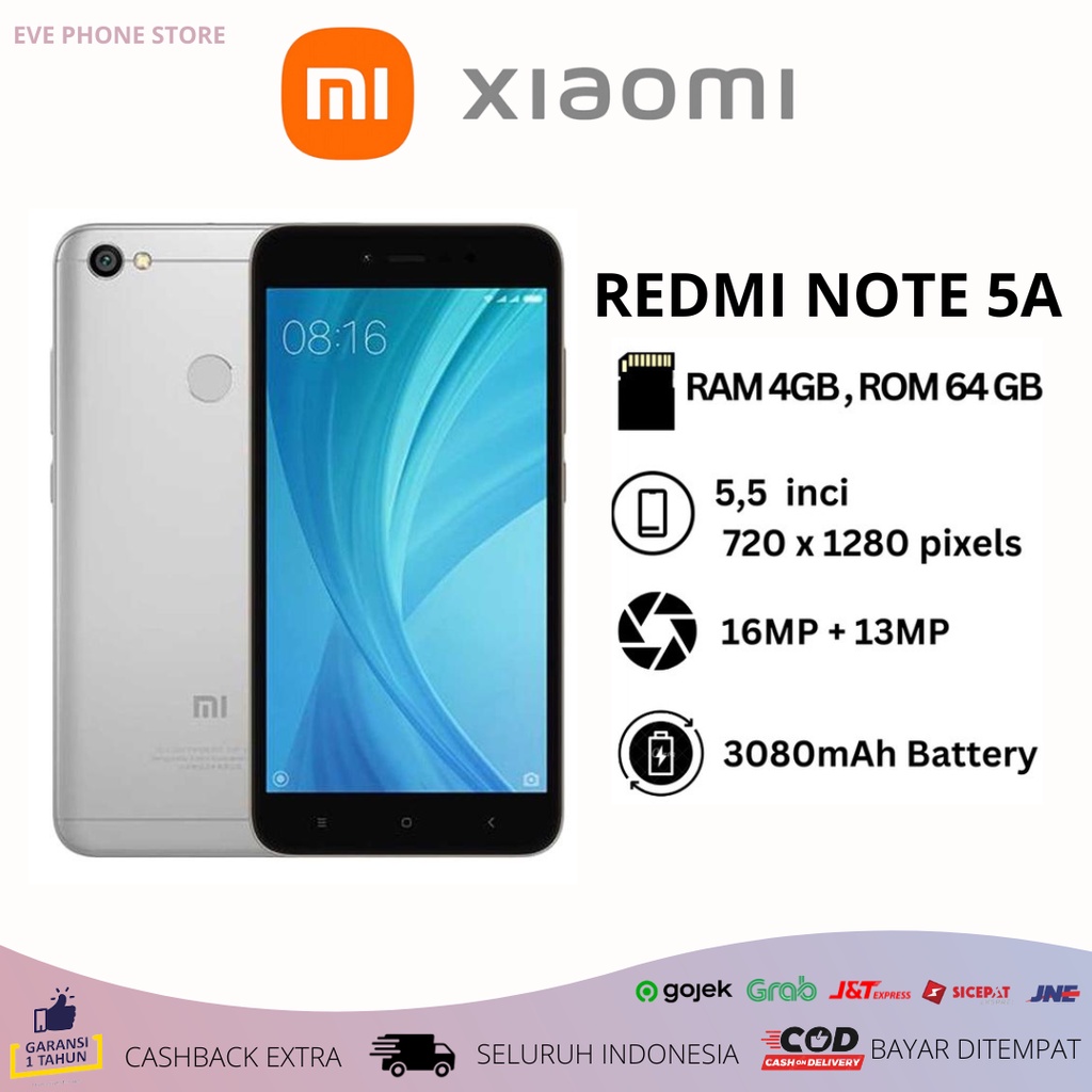 XIAOMI REDMI NOTE 5A 4/64 3/32 2/16 GB NEW SEGEL FULLSET