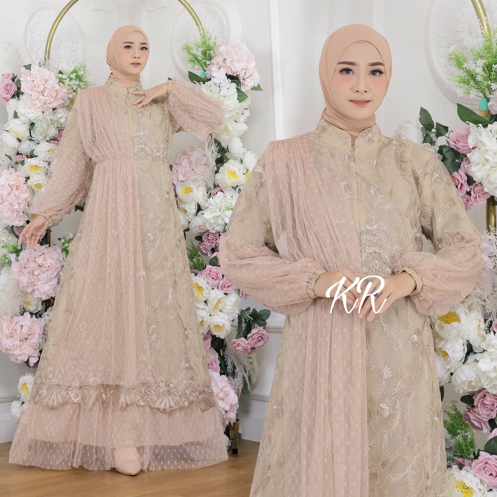 Gamis Ciara | Gamis Muslim Wanita | Dress Kondangan | Gamis Kondangan Wanita | Gamis Mewah | Baju Le