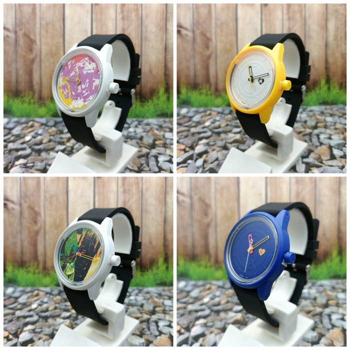 SALE Q&Q QQ QNQ ANALOG SMILE SOLAR JAM TANGAN KARET RP00J ORIGINAL