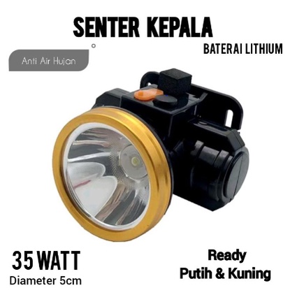 COD SUPER TERANG Senter Lampu Kepala Head Lamp Nyala Putih Kuning 35Watt SE - S46 Murah Berkualitas merk SE7EN ( SEVEN ) CAMPING  MANCING KEMAH