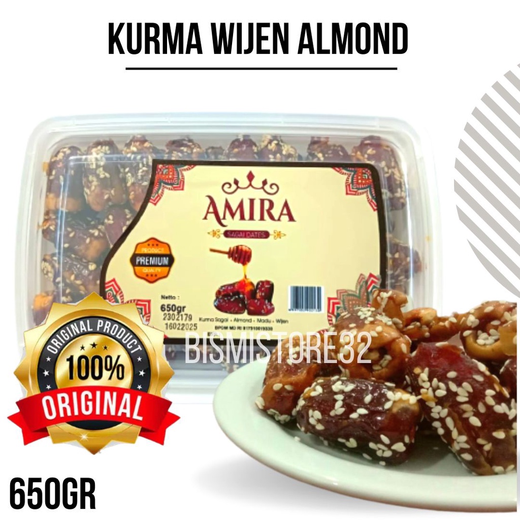 Kurma Amira - Kurma Wijen Almond 650 Gram Plus Madu Wijen