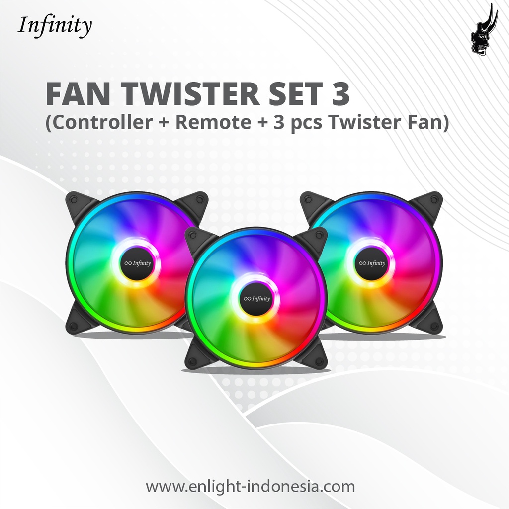 Fan Casing Infinity Twister RGB 3 IN 1 3 fan + Hub + Remote