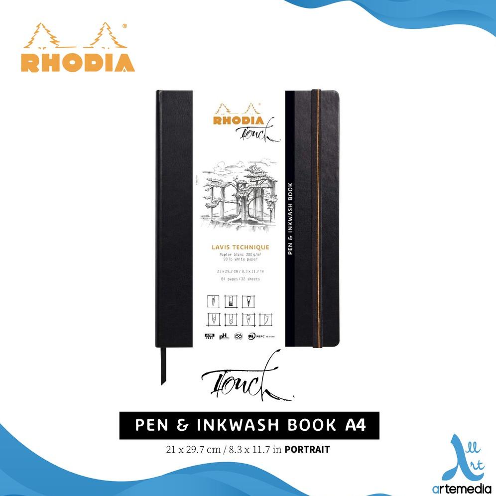 

Buku Sketsa Rhodia Touch A4 Lavis Technique Pen Inkwash Sketchbook