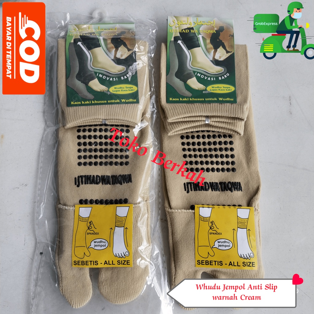 Kaos Kaki jempol anti slip whudu 100% Merek Ijtihad Watagwa