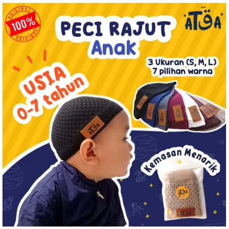 PECI RAJUT BAYI PREMIUM / PECI RAJUT ANAK /PECI ATQA/PECI ANAK/ PECI BAYI/KOPIAH ANAK/PECI ANAK LAKI-LAKI | FADHILAH SHOP BJB