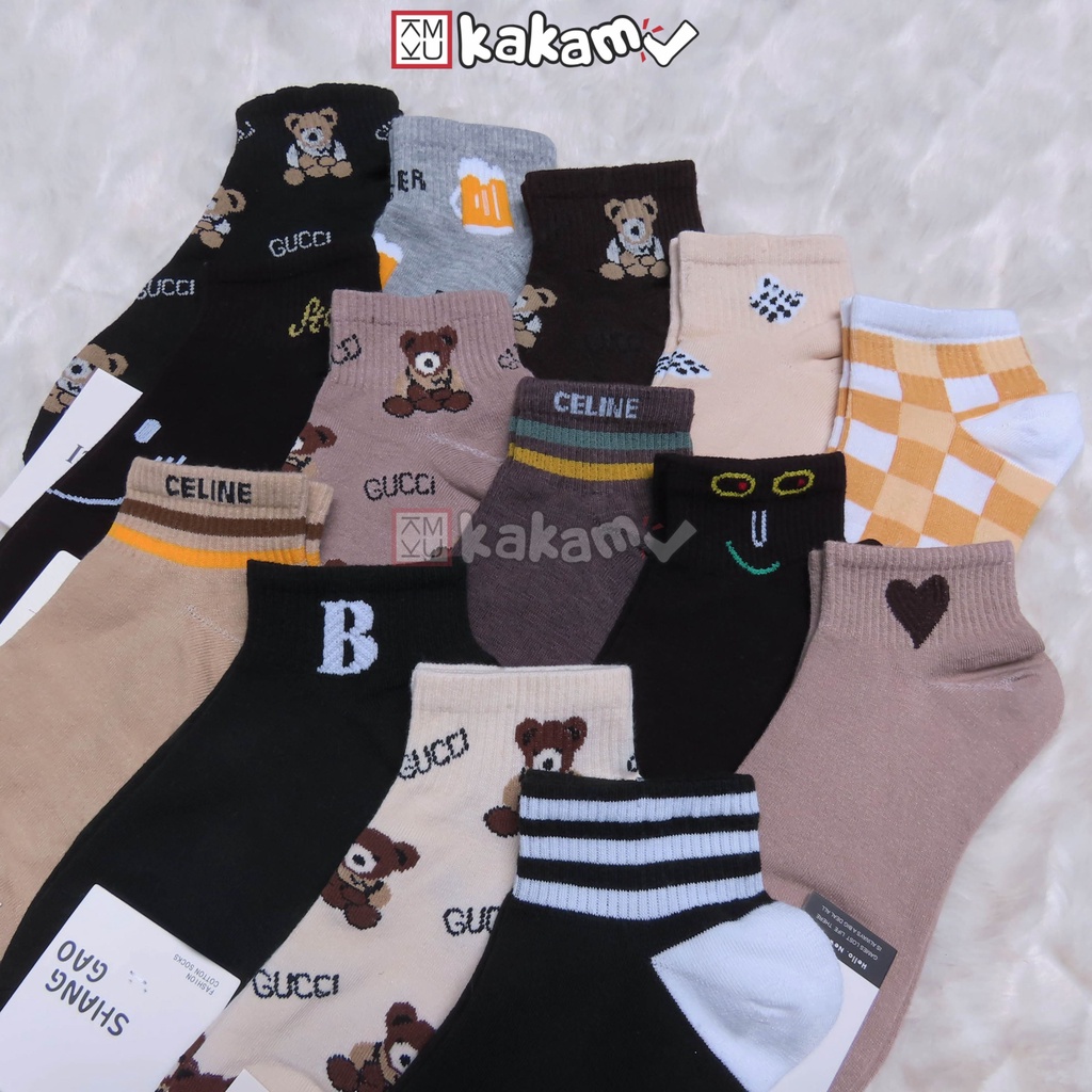 Kakamu Kaos Kaki Mata Kaki / Ankle Motif Warna Warni