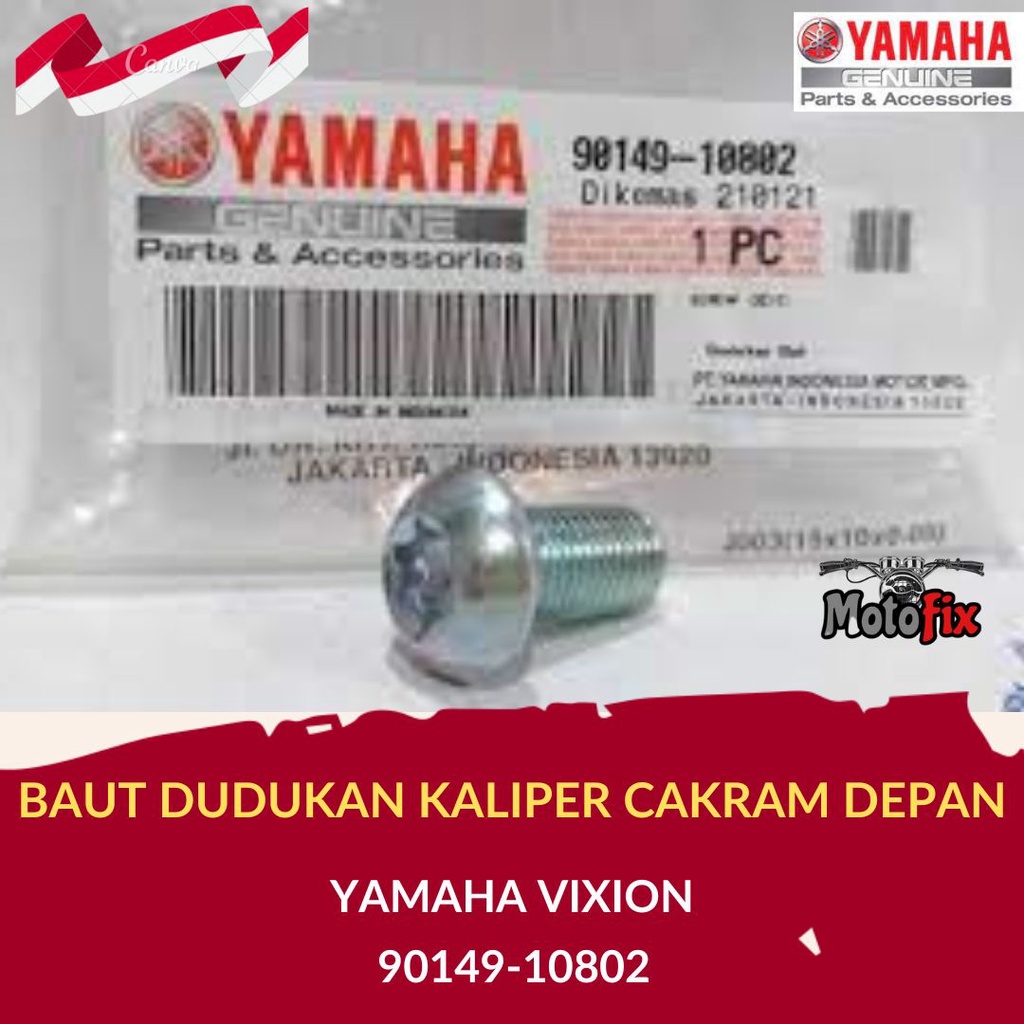 BAUT DUDUKAN KALIPER CAKRAM DEPAN VIXION OLD LAMA OVI NEW VIXION NVA NVL ORI YAMAHA / SCREW 90149-10