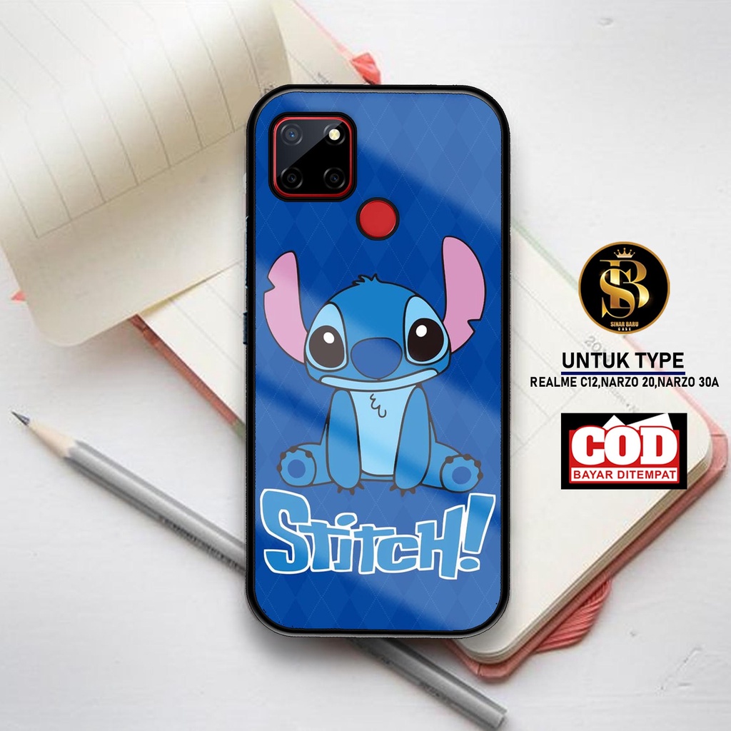 Sinar Baru Case Realme C12, Narzo 20, Narzo 30A  Terbaru [ MOtif St1ch] Softcase Realme - Hardcase R