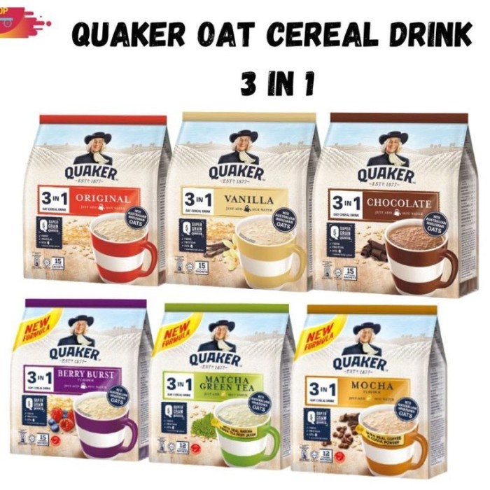 

Quaker 3 in 1 oat cereal / Quaker Oatmeal 3in1 Malaysia Aneka Rasa