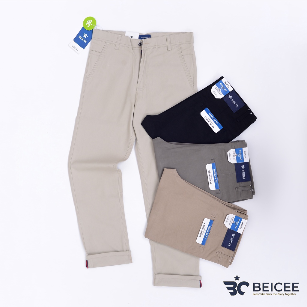 Celana Chino Non Stretch Standar Regular Beicee Premium