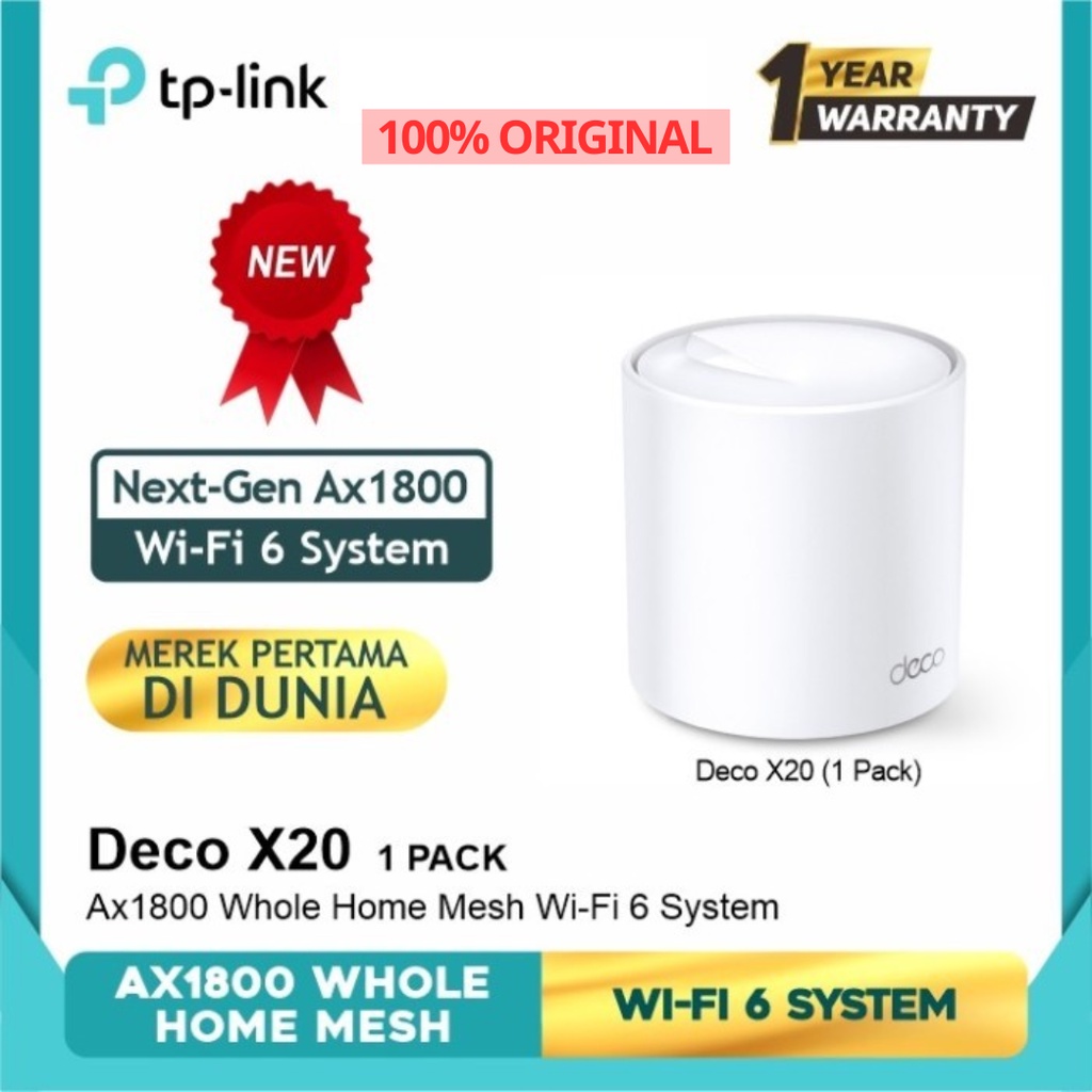 TP-LINK DECO X20 AX1800 1 PACK Whole Home Mesh Wi-Fi 6 System