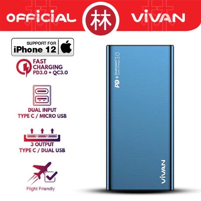 VIVAN VPB-F10S 10000MAH TWO WAY 18W QUICK CHARGE POWERBANK