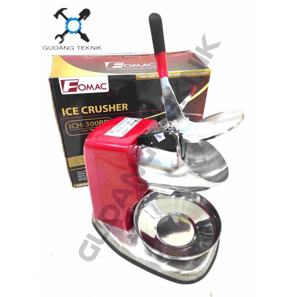 Mesin Serut Es Listrik FOMAC  ICH-300BD / Ice Crusher Double Blade Mesin Gilingan Serut Es Batu  ICH 300BD