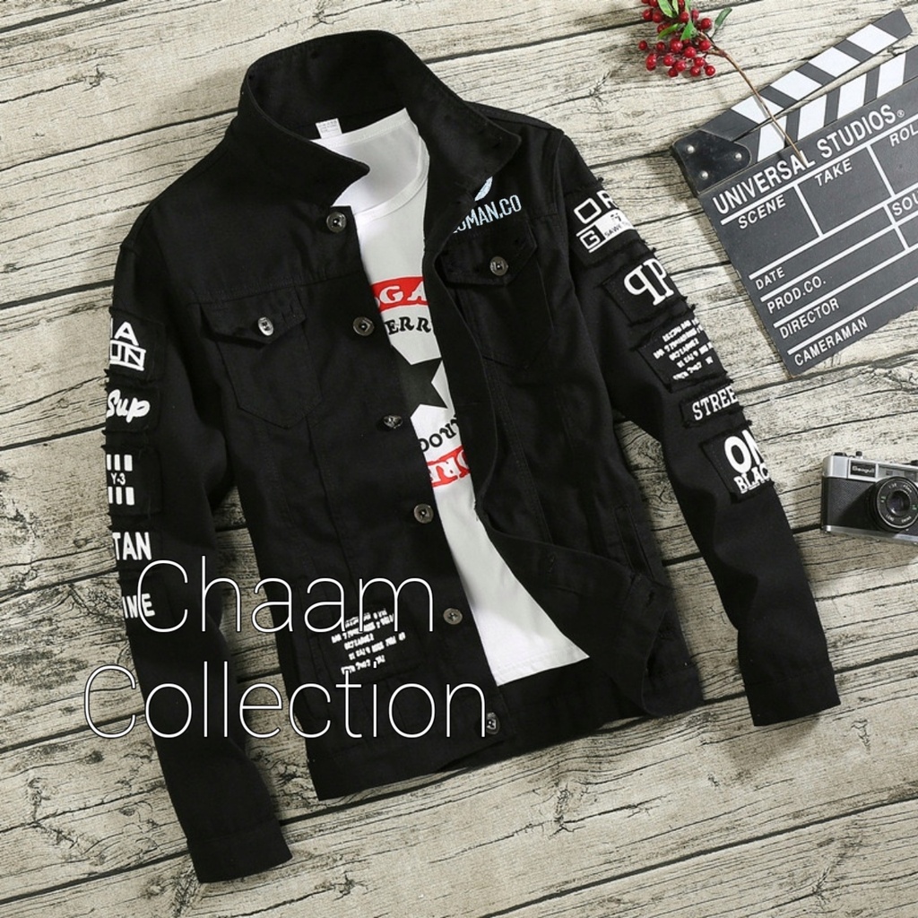 Best Seller Jaket Jeans Denim Z01 Emblem|Jaket Jeans Hitam Pria dan Wanita|Jaket Denim Size M L dan XL|Jaket Hitam Polos|Jaket Denim Motif Bordir