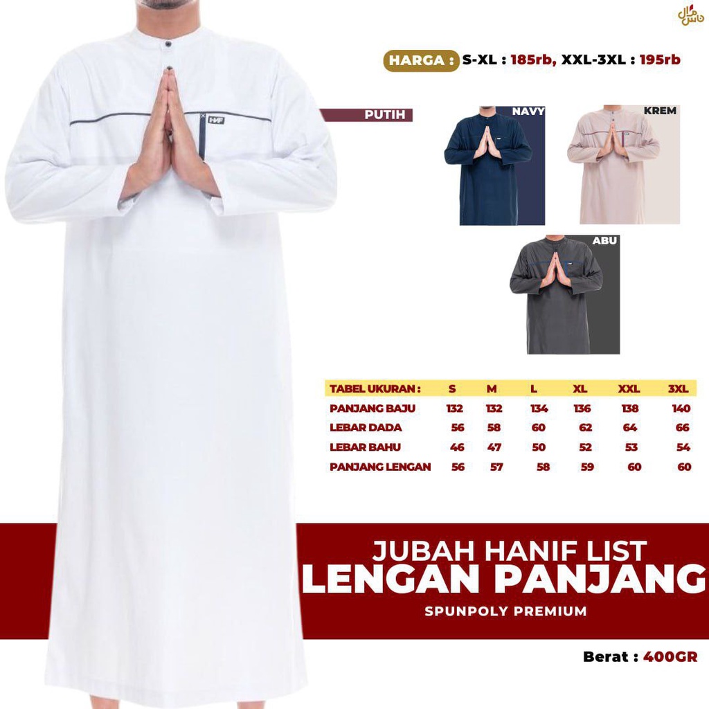 Baju Gamis Jubah Muslim Laki Laki Pria Dewasa Kasual Bahan Katun Premium Elzatta Terbaru Lengan Panj