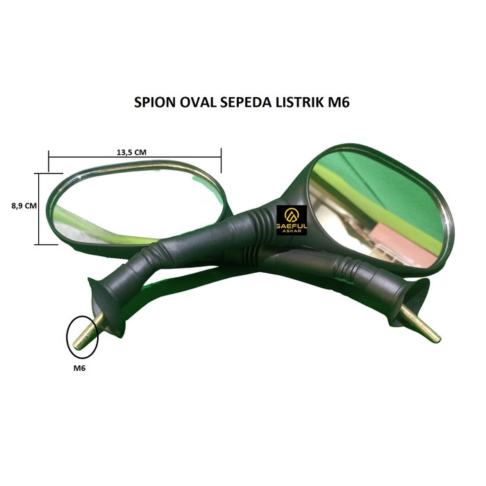 Kaca Spion Sepeda Listrik Oval - Sparepart Sepeda Listrik Bekasi #Original