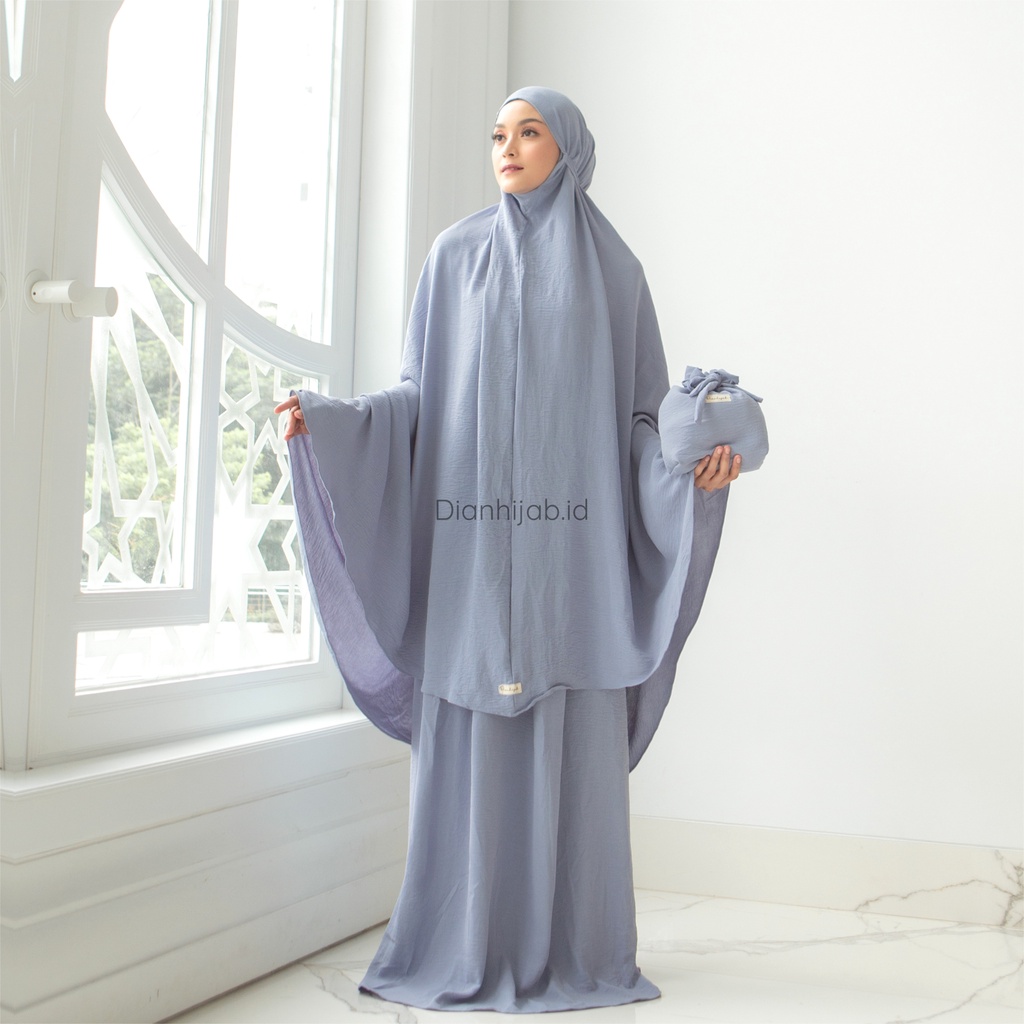 Mukena Dewasa Anisa by Dianhijab.id - Bahan Airflow Crincle Premium Mukena Travel Dewasa Jumbo Adem Nyaman Dipakai - Bisa Cod