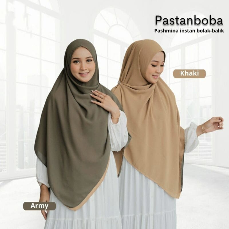 Hijab Pastan BOBA KANCING Ceruty Premium Babydoll