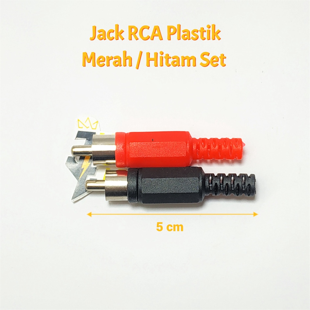 Jack RCA Plastik Merah Hitam Per Set | Jack RCA Plastik PVC 1 Set (Merah dan Hitam)