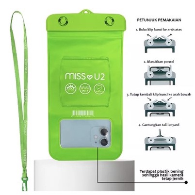 ♣ Waterproof phone case universal sarung hp Anti Air Miss U2  ♘