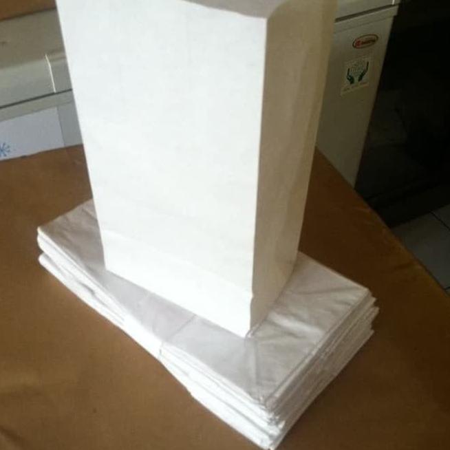 

berkualitas PAPER BAG SIZE M PUTIH - SOS BAG 40 - FRIED CHICKEN - KANTONG KERTAS ROTI - WHITE ISI belkang