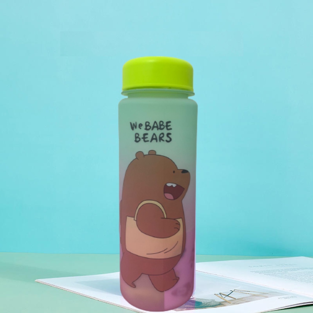 (1 set isi 2pcs) Botol Minum 2 Liter Bare Bears Botol Pelangi Beruang Bare Bears