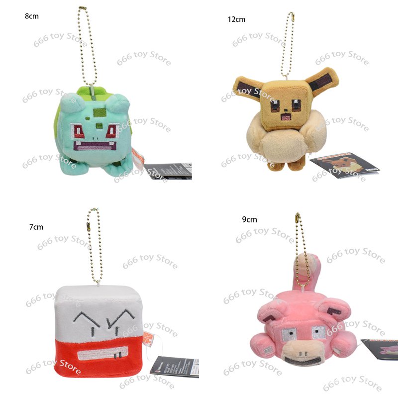 TAKARA TOMY Pokemon Pendant Keychain Magikarp Bulbasaur Eevee Electrode Slowpoke Plush Stuffed Toys