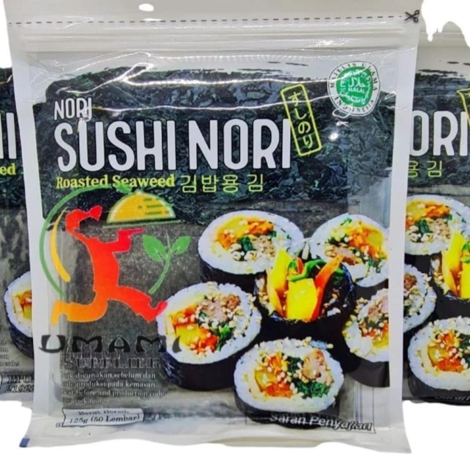 

✻ Java Sushi Nori 50 Lembar - Rumput Laut Kering 50 Lembar Halal ☜