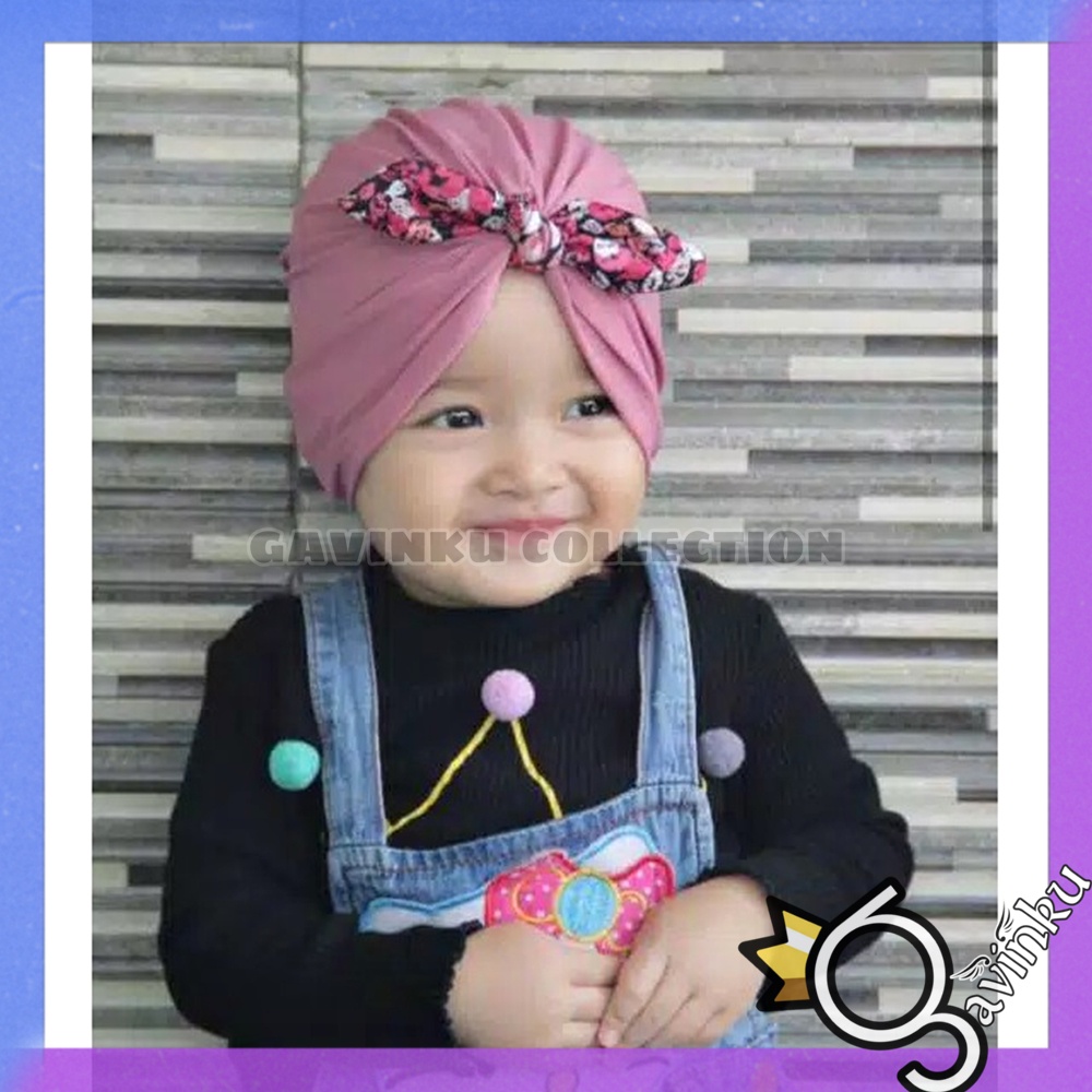 Turban Bayi Perempuan Pita Kupu Kupu Bunga Simpul Knot Newborn Anak Umur 0 1 2 3 4 5 6 7 8 9 10 11 12 Bulan Usia Tahun Lucu Terbaru Jilbab Instan Busa