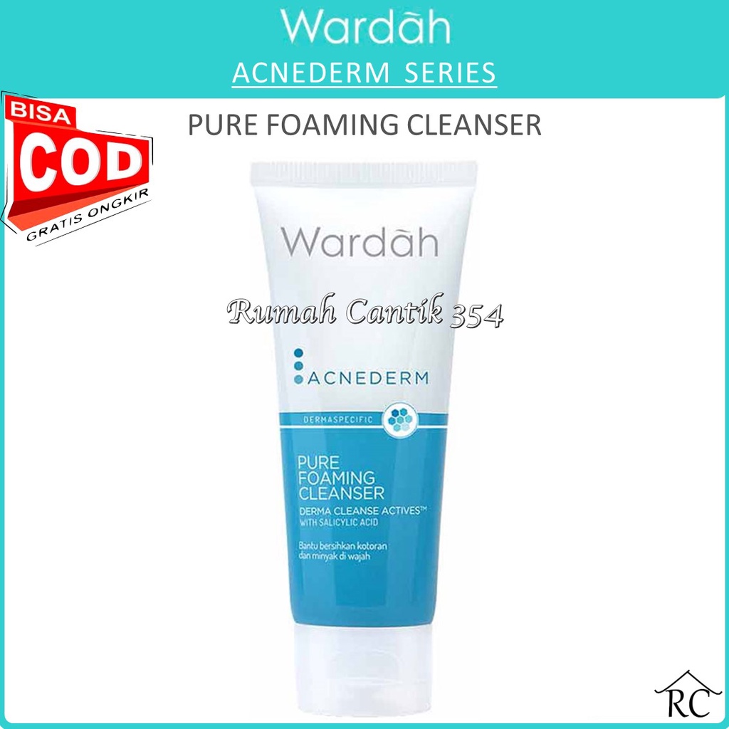 COD - Wardah Acnederm Pure Foaming Cleanser 60 ml - Pembersih Wajah Berjerawat dan Berminyak - RUMAH CANTIK 354