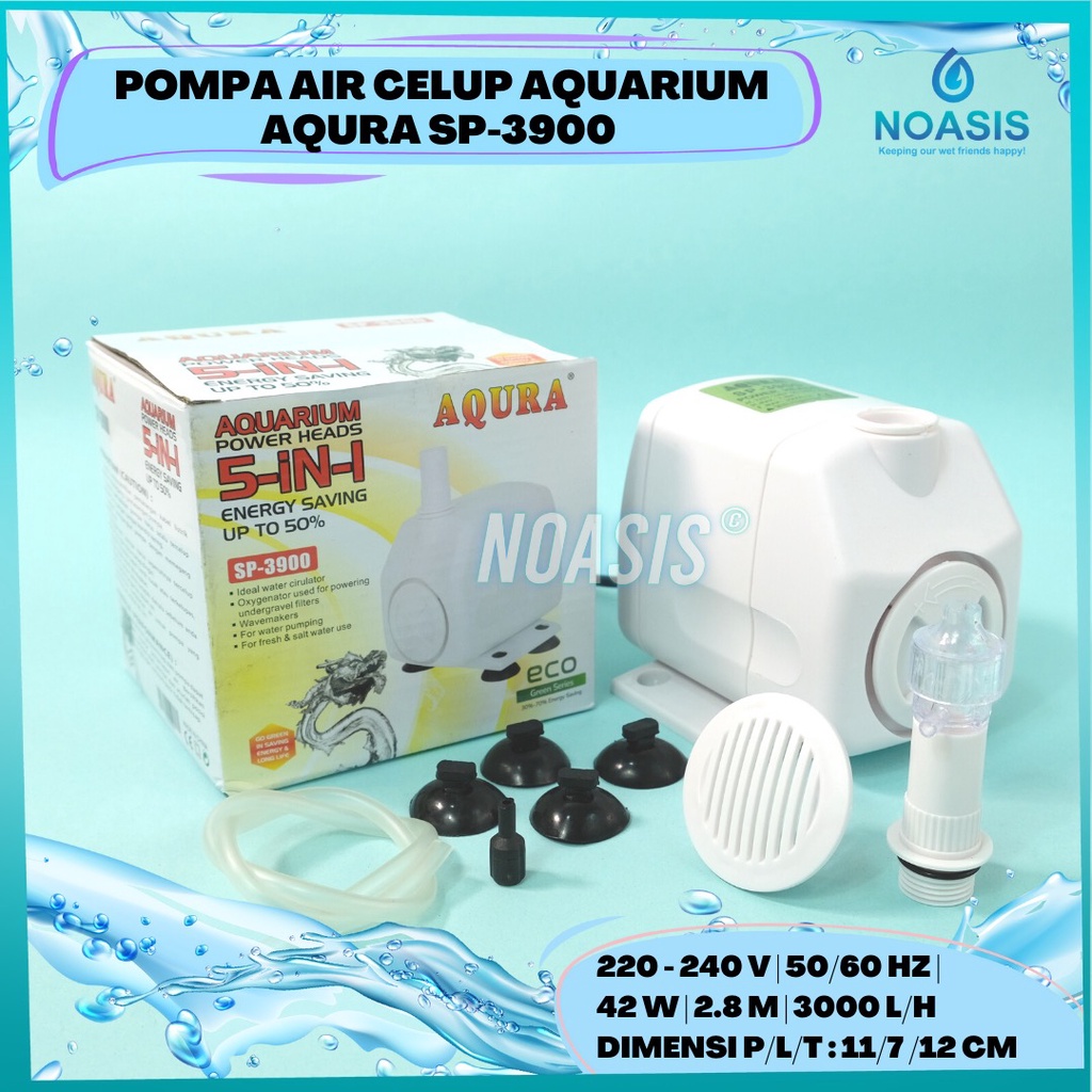 AQURA Pompa Air Celup Aquarium AQURA sp 3900 Sp - 3900 42 W 3000 Litter