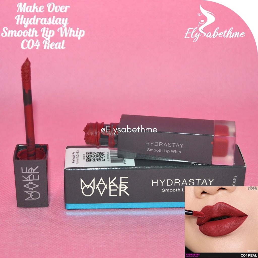 ✿ELYSABETHME✿ 𝓶𝓪𝓴𝓮𝓸𝓿𝓮𝓻 Make over Smooth Lip whip lipstik matte bibir kering, bibir pecah-pecah