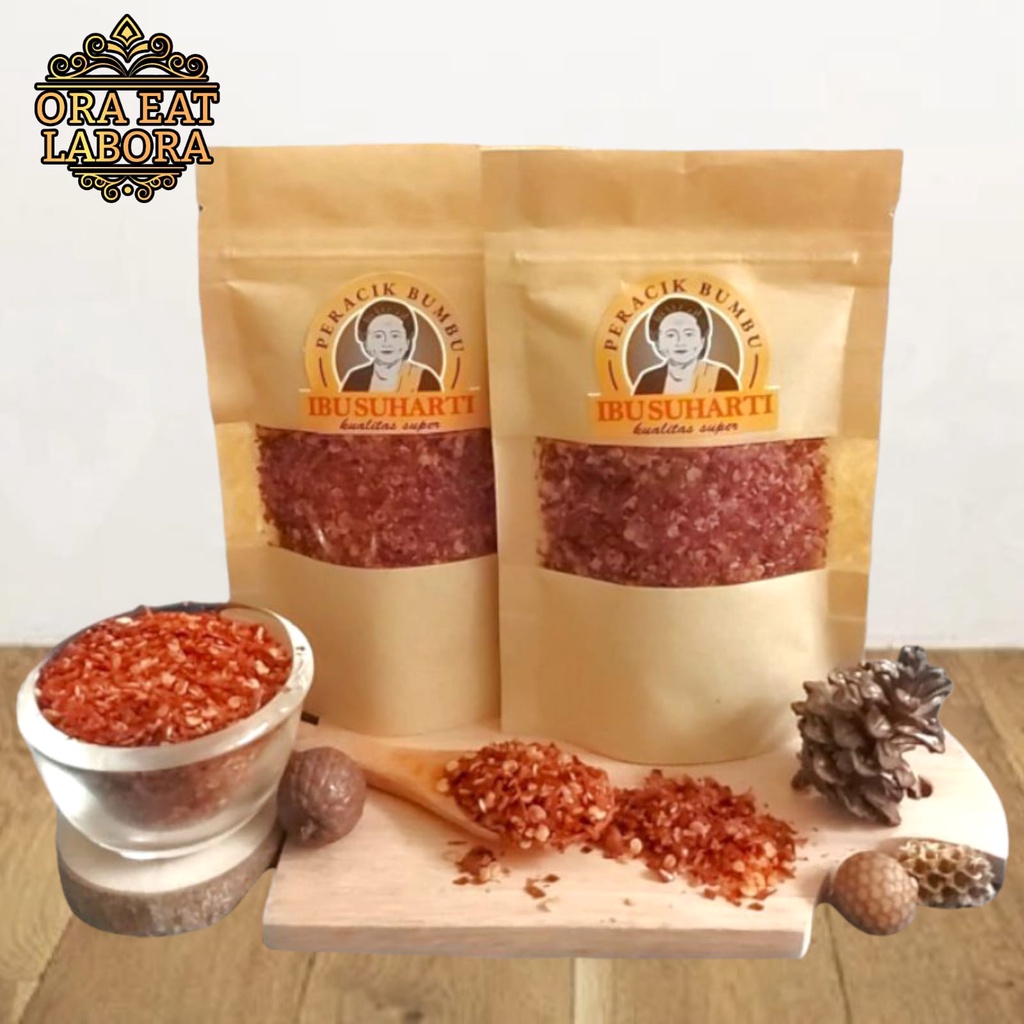 

Ibu Suharti - Rempah Bubuk Chili Flakes Murni Bumbu Dapur Cabe Bubuk Kasar Pure Chili Flakes Kualitas Premium - Ora Eat Labora