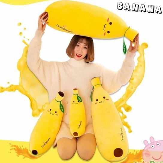 Boneka pisang jumbo 80cm import lembut spt miniso guling banana